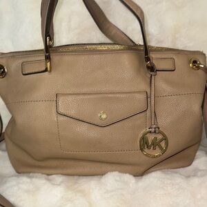 Michael Kors Tan Shoulder Bag with Gold Accents